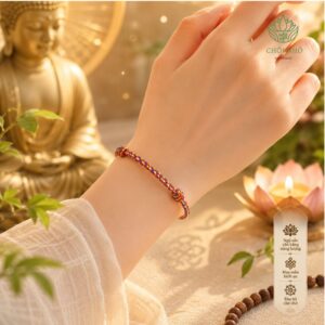 Vòng ngũ sắc đỏ trơn dây 2.0