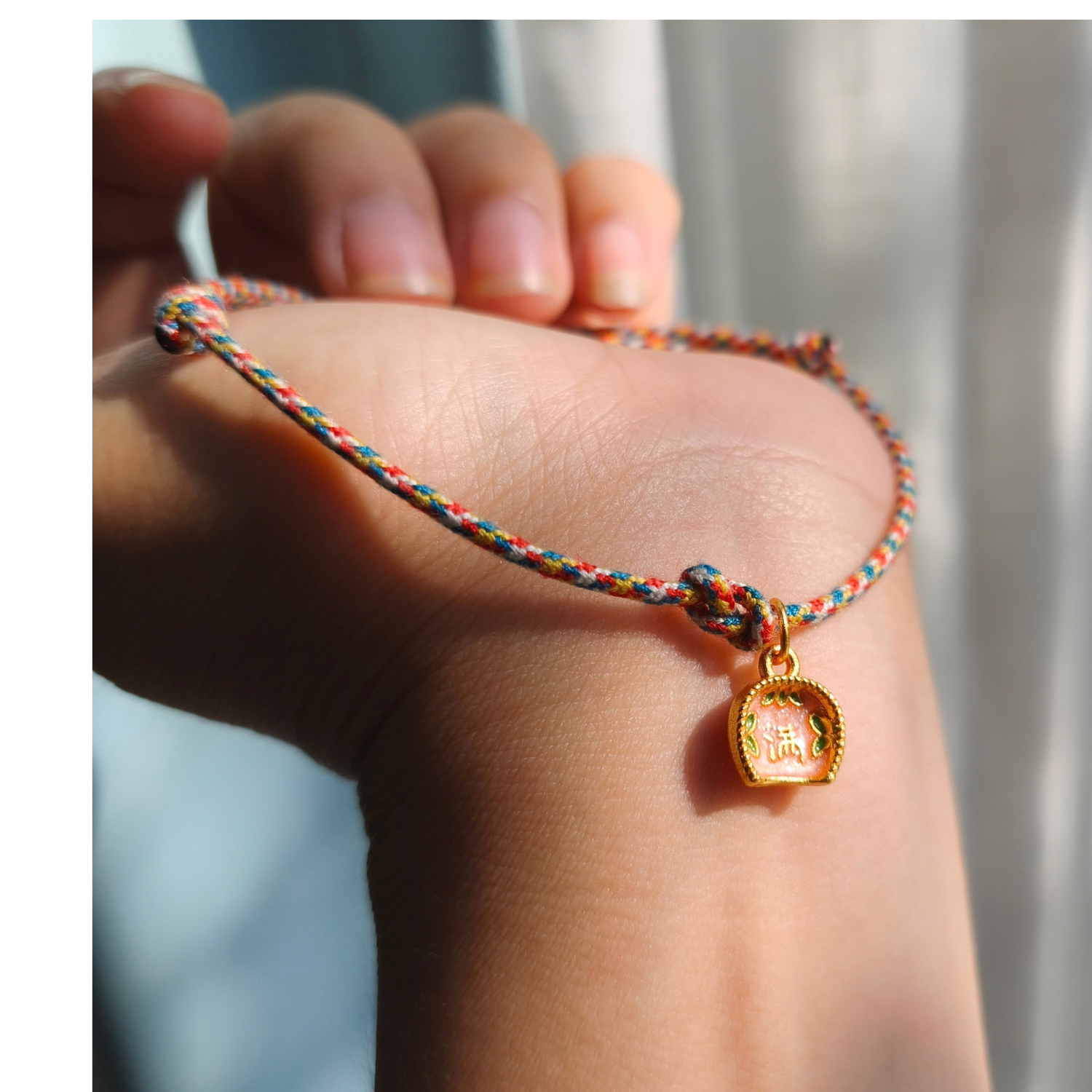 Ngũ sắc cotton nút vô cực mix charm túi tiền - Ảnh 2