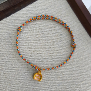 Ngũ sắc cotton nút vô cực mix charm túi tiền